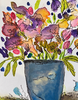 A6 - Watercolor Flowers in Blue Pot - ID 158